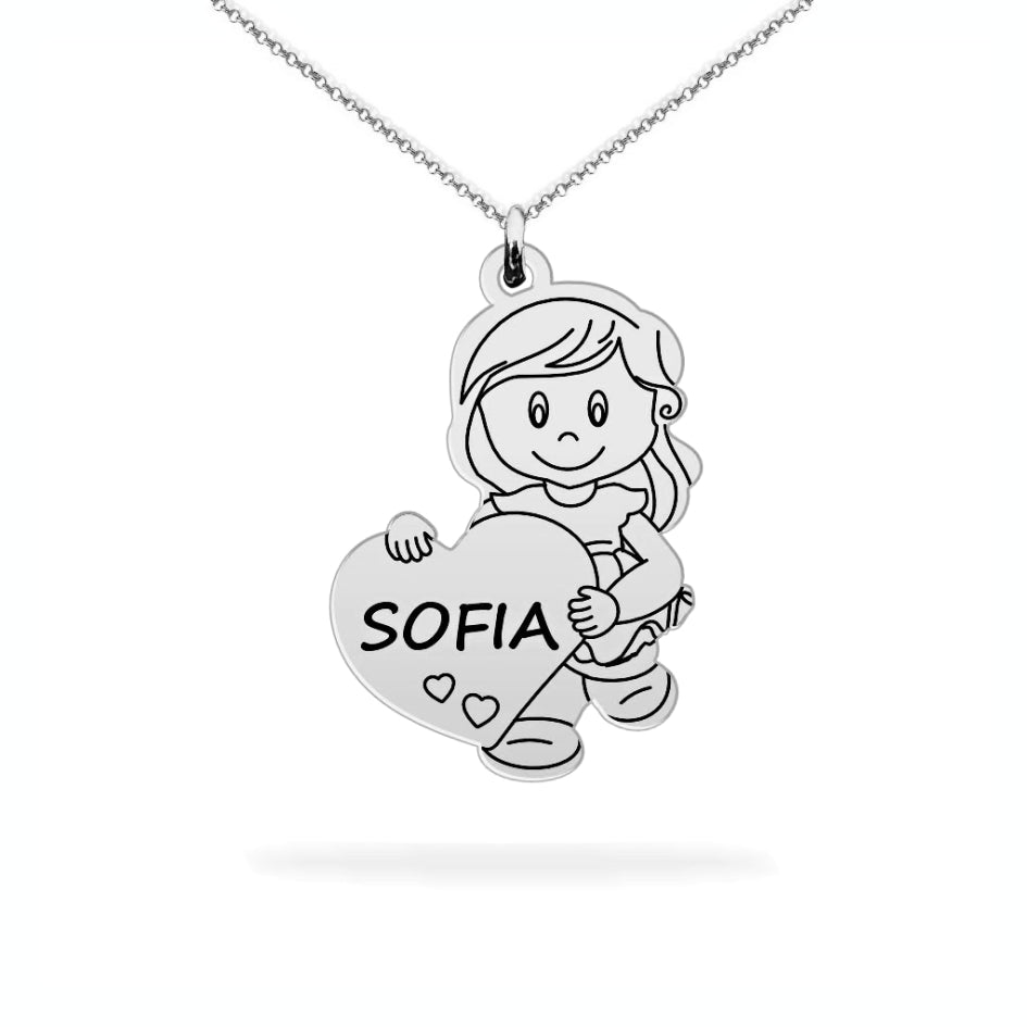 Personalized necklace daughter name sterling silver