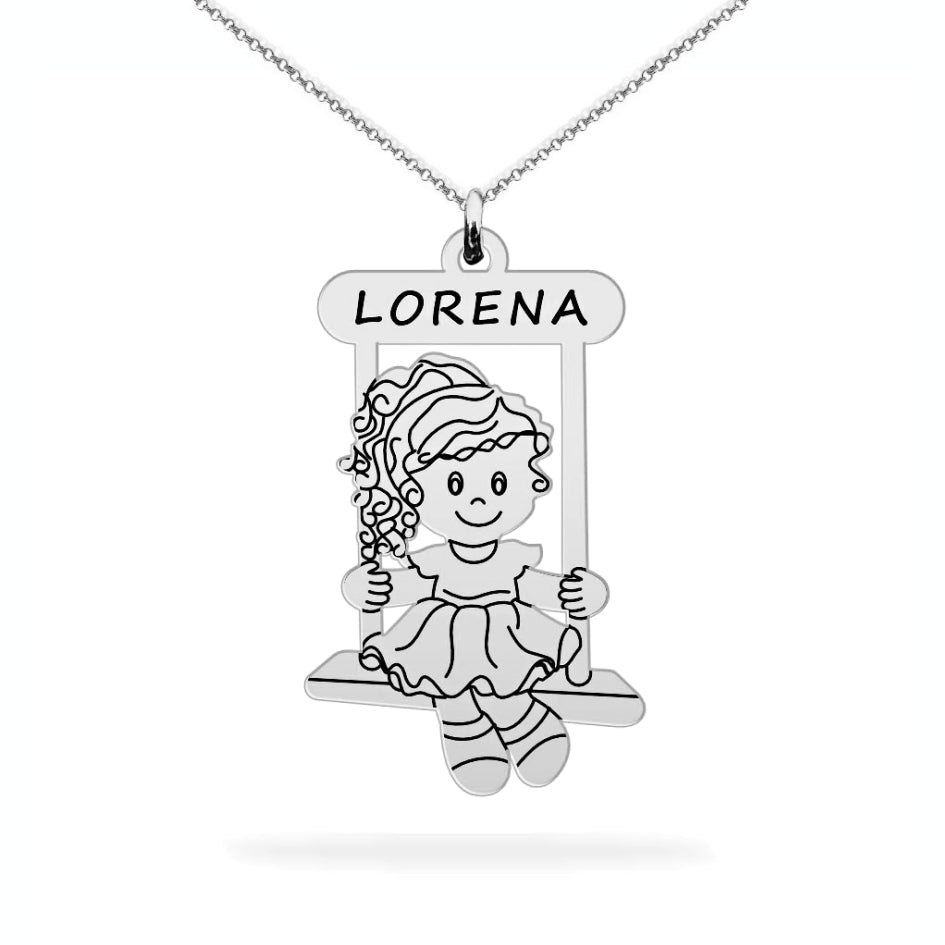 Personalized necklace daughter name sterling silver