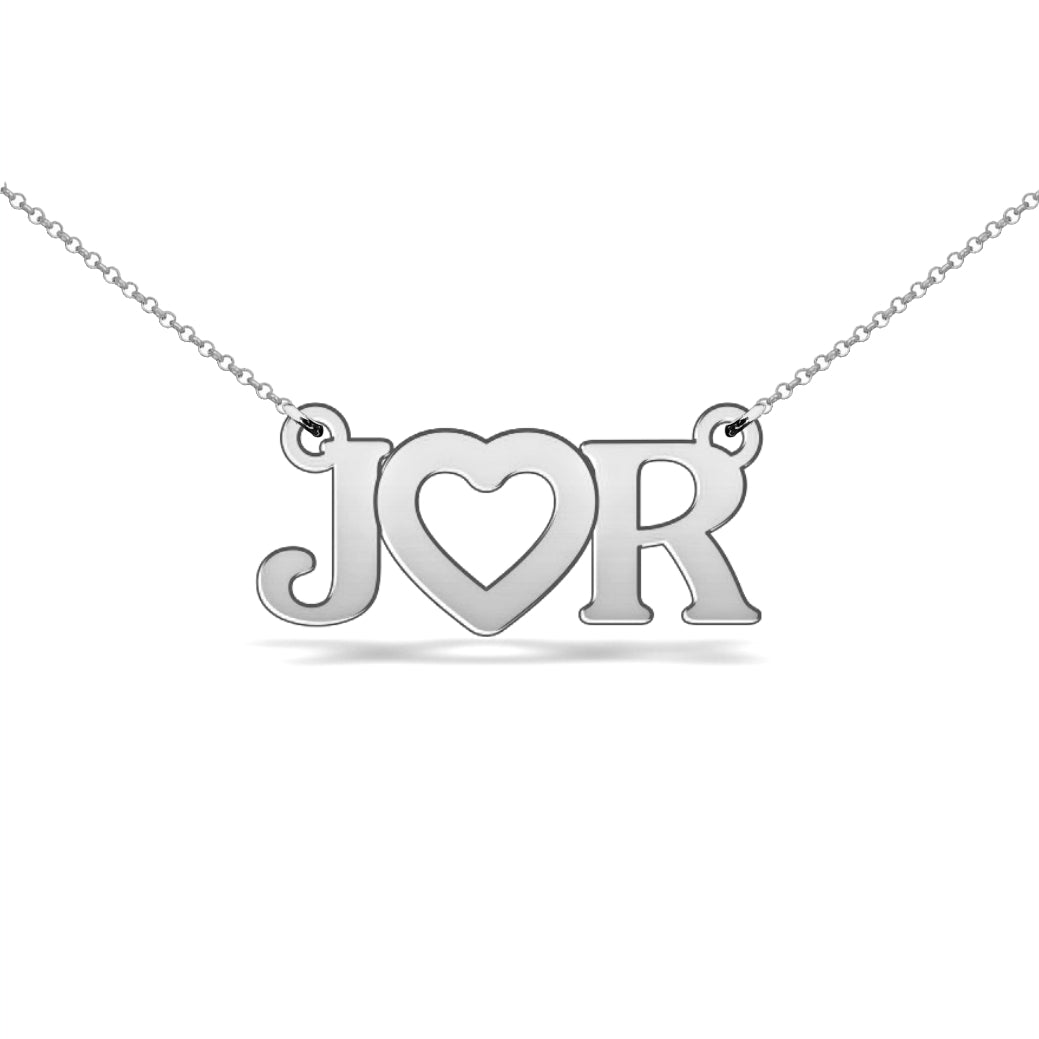 Custom initials necklace sterling silver