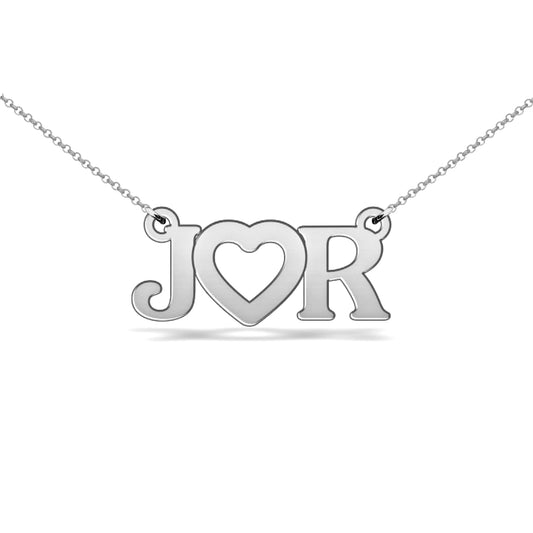 Custom initials necklace sterling silver