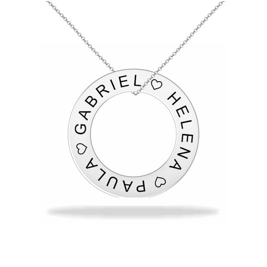 Custom necklace with family name, sterling silver