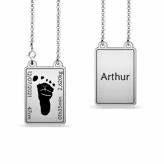 scapular necklace with name phrases, sterling silver