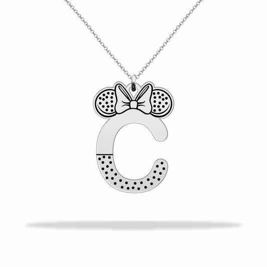 Disney initial letter necklace, sterling silver