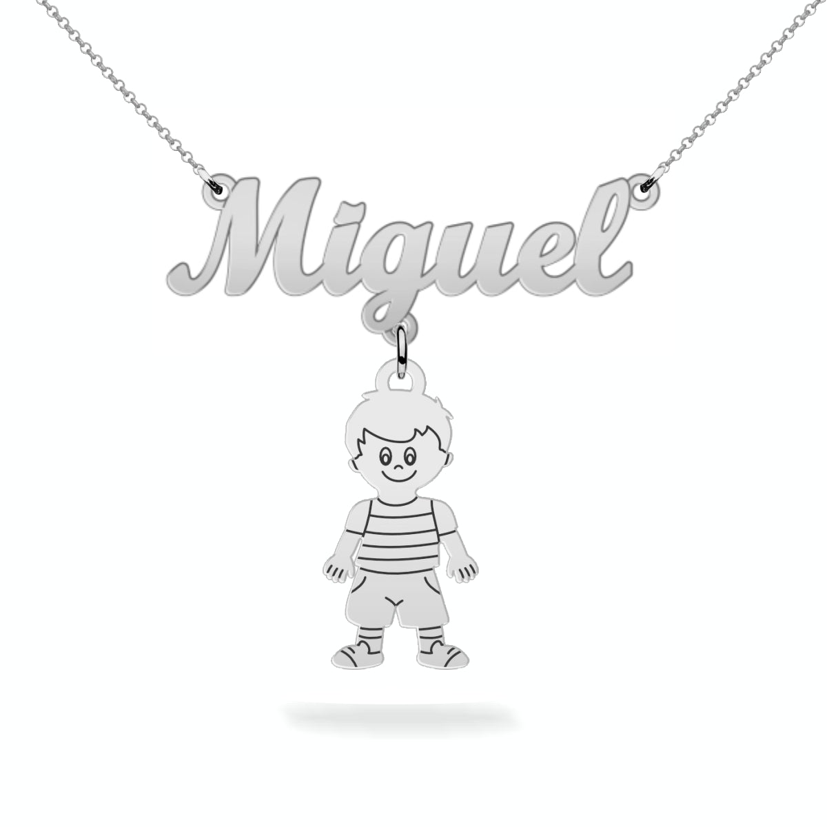 Personalized son daughter name necklace sterling silver