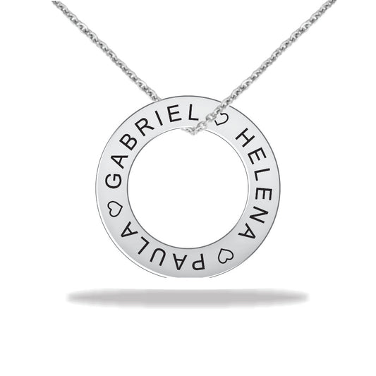 Round personalized name necklace stainless steel