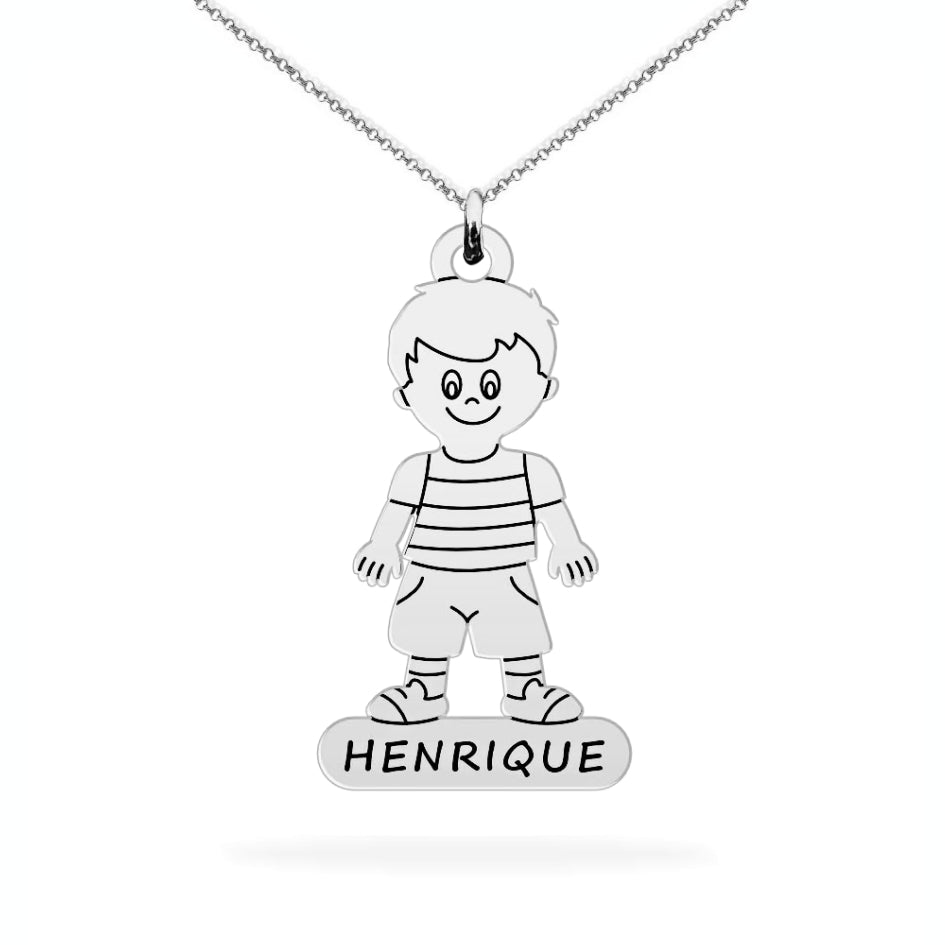 Personalized son name necklace sterling silver