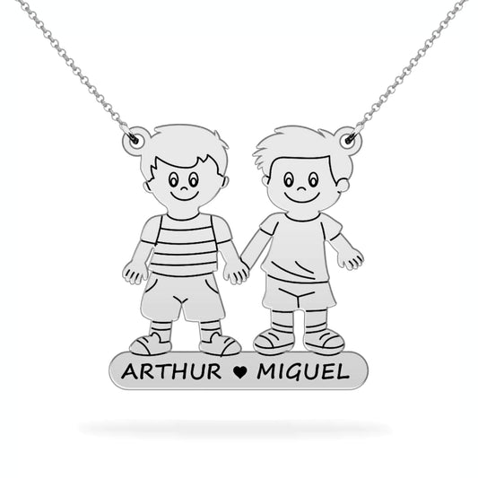 Personalized son's name necklace sterling silver