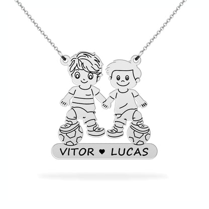 Personalized son's name necklace sterling silver
