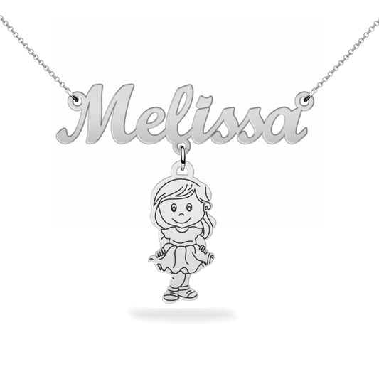 Personalized son daughter name necklace sterling silver