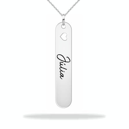 Personalized sterling silver nameplate necklace