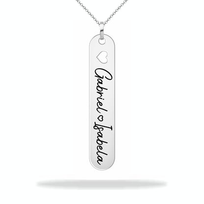 Personalized sterling silver nameplate necklace