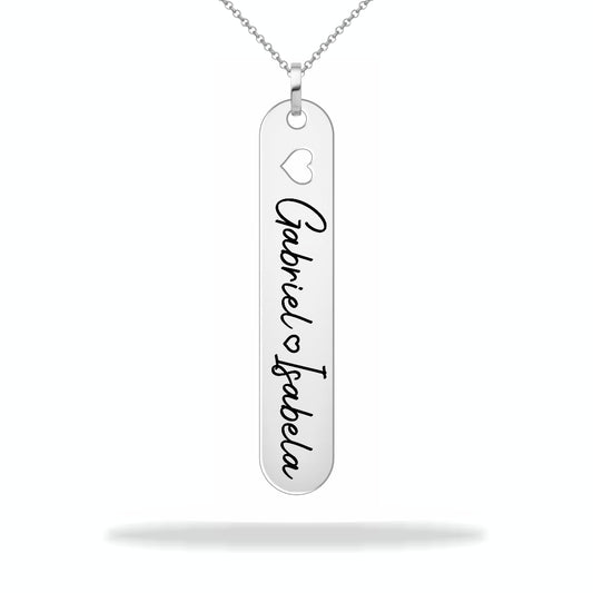 Personalized sterling silver nameplate necklace