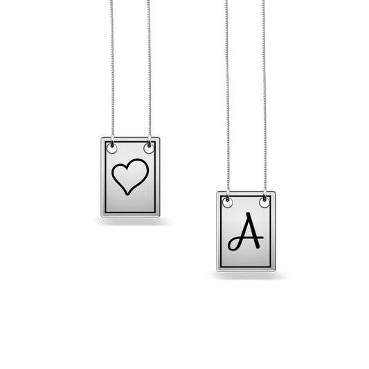 scapular necklace with name phrases, sterling silver