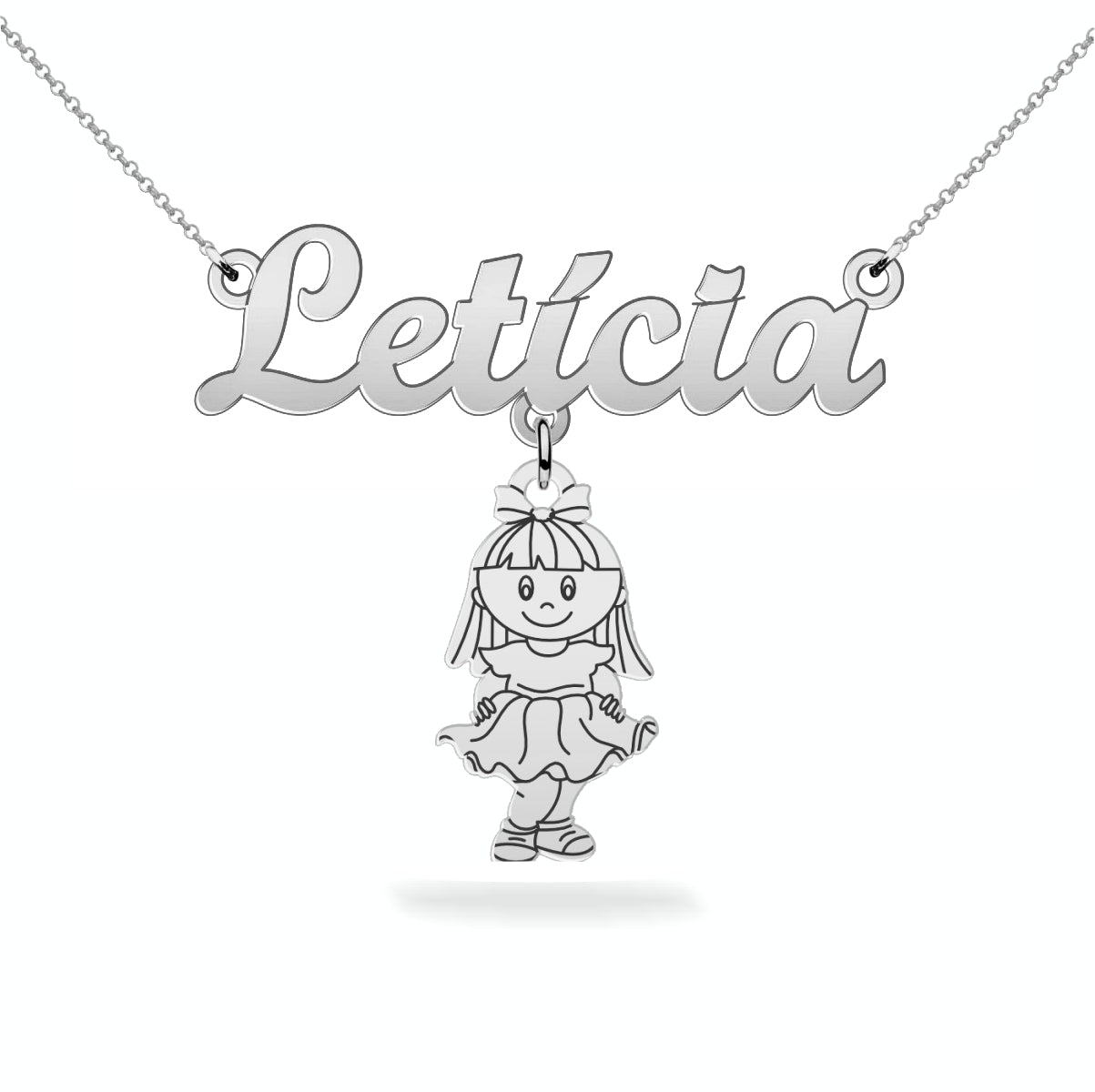 Personalized son daughter name necklace sterling silver