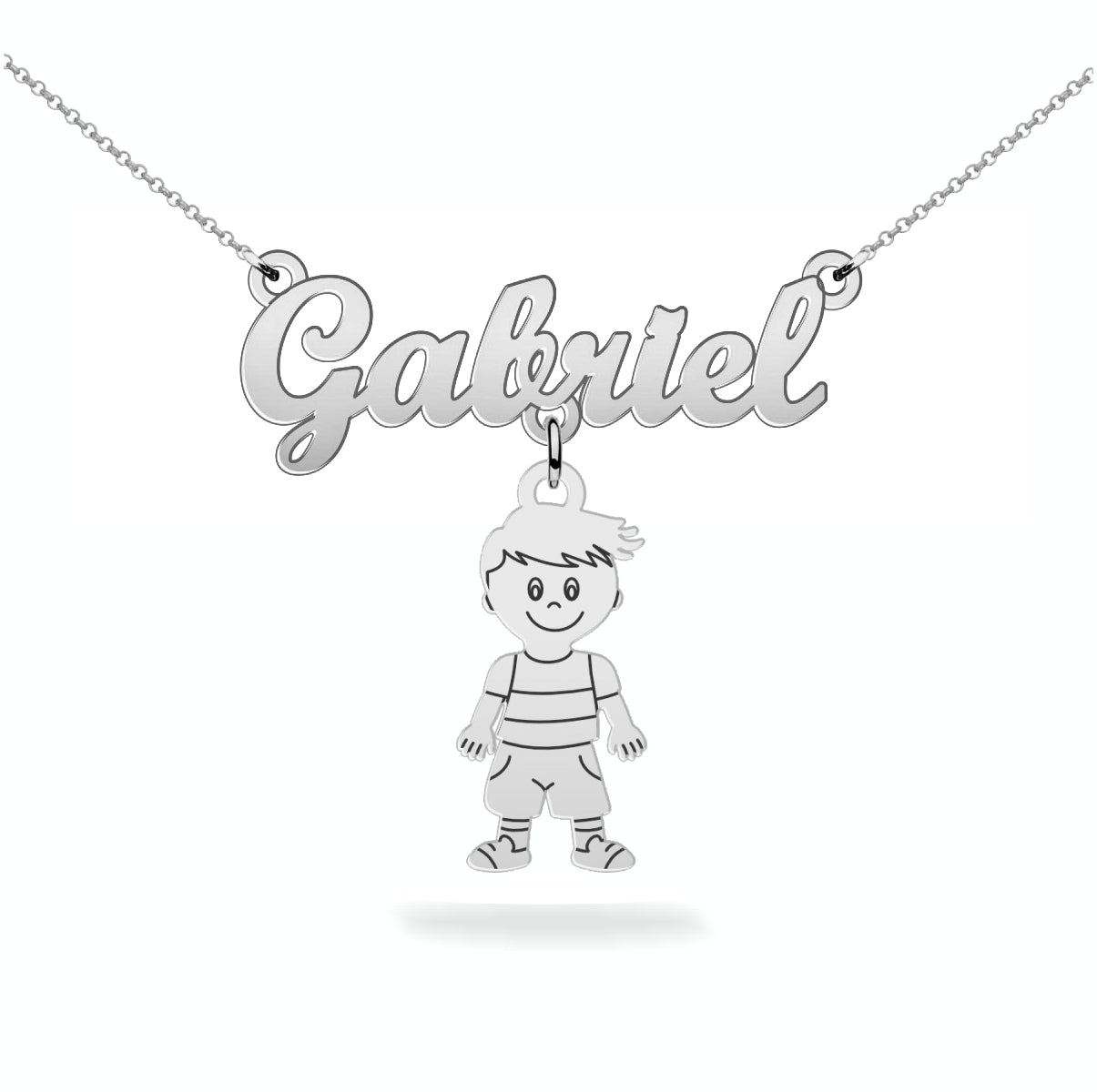 Personalized son daughter name necklace sterling silver