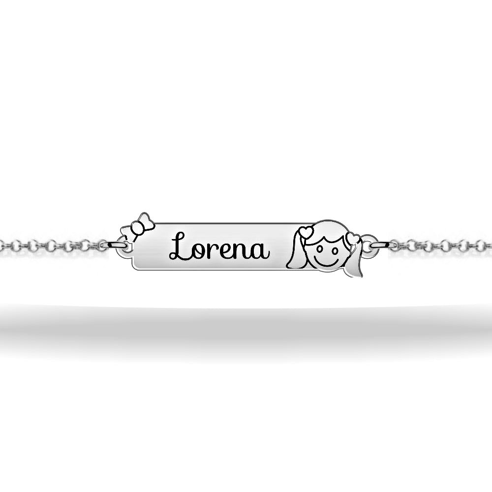 Children's bracelet girl with personalized name sterling silver