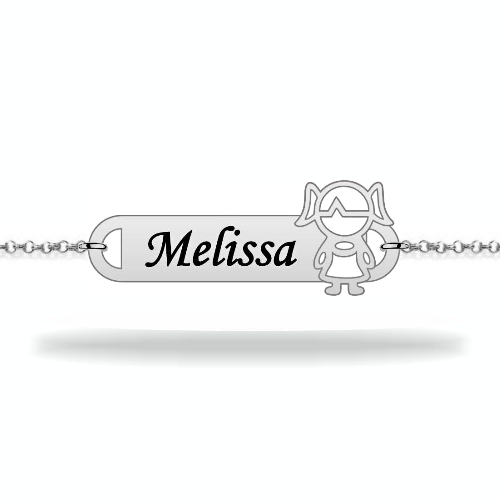 Children's bracelet girl with personalized name sterling silver
