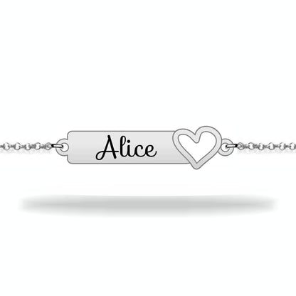 Children's bracelet girl with personalized name sterling silver