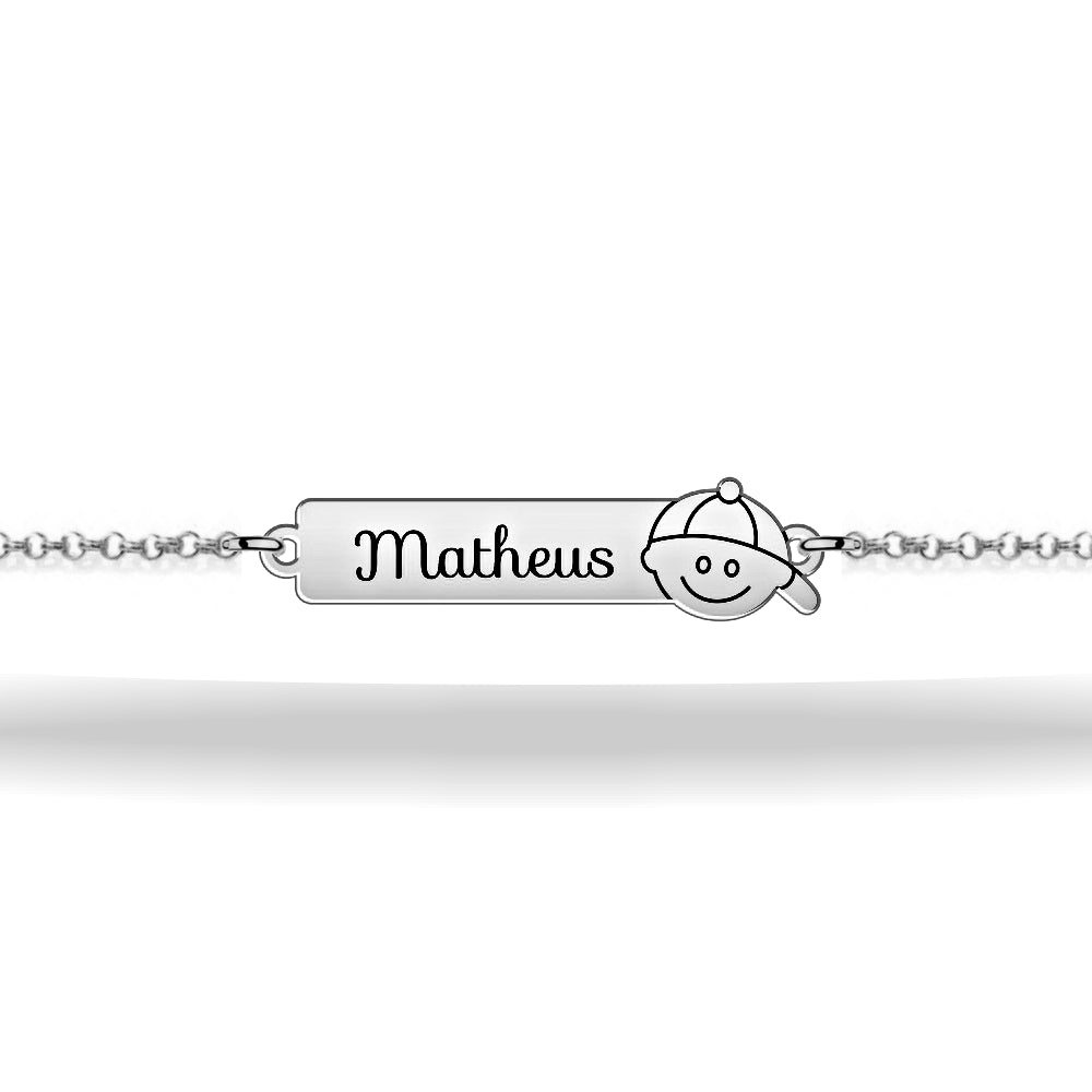 Children's bracelet boy with personalized name sterling silver