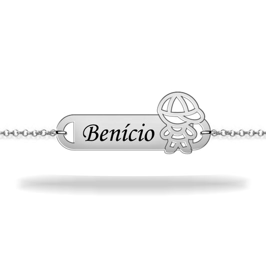Children's bracelet boy with personalized name sterling silver