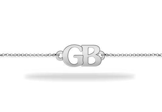 Personalized initial bracelet in sterling silver