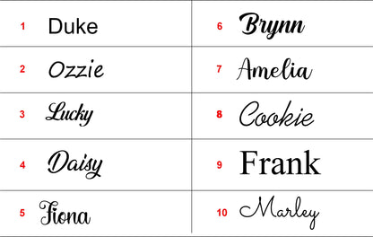 Tag dog bone name plate colored aluminum